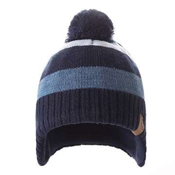 AHAHA Boys Winter Hat Baby Beanies with Earflap Upgrade Fleece-Lined Skiing Toddler Hat
