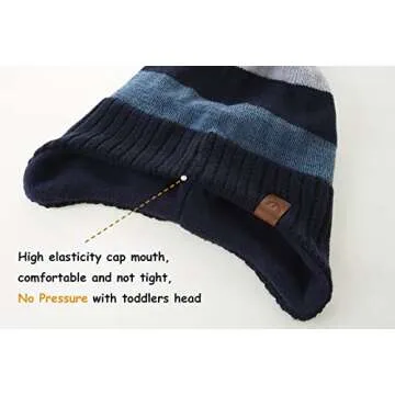 AHAHA Boys Winter Hat with Earflap for Toddlers