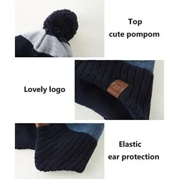 AHAHA Boys Winter Hat with Earflap for Toddlers