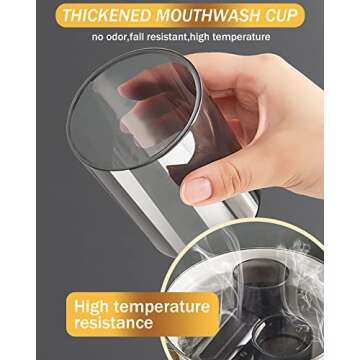 WAYCOM Toothpaste Dispenser Bathroom Accessories, 2 Cups Toothbrush Holder Wall Mounted Bathroom Decor Smart Home Products Tooth Brushing Holder with Automatic Toothpaste Dispenser Bathroom Organizer