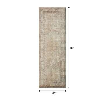 Loloi Margot Collection MAT-01 Antique/Sage 2'-0" x 5'-0", .38" Thick, Accent Rug, feat.CloudPile, Soft, Durable, Printed, Medallion, Low Pile, Non-Shedding, Easy Clean, Living Room Rug