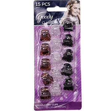 Goody Women's Classics Mini Claw Clip - 15 Count Durable Micro Hair Clips