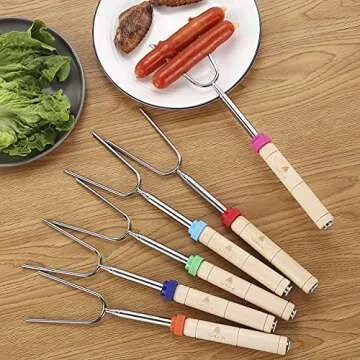 Marshmallow Roasting Sticks & BBQ Fish Grill Basket- Perfect BBQ Tools Set