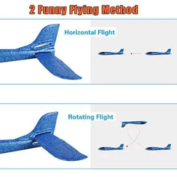 BooTaa 4 Pack Airplane/Flying Toys, 17.5" Large Throwing Foam Plane/Gliders, 2 Flight Mode, Birthday Gifts for Girls Kids 3 4 5 6 7 8 9 10 11 12 Year Old Boys,Outdoor Sport Game Toys