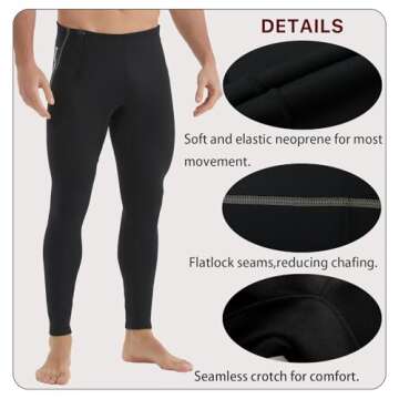 Lemorecn Wetsuit Pants Neoprene for Water Sports