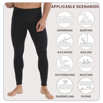 Lemorecn Wetsuit Pants Neoprene for Water Sports