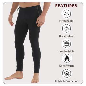 Lemorecn Wetsuit Pants Neoprene for Water Sports