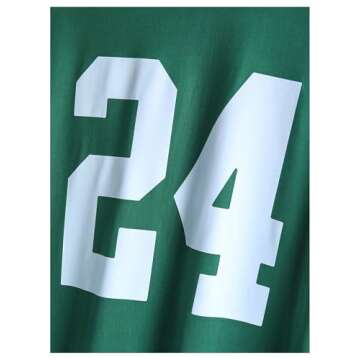 GORGLITTER Women's Oversized Jersey Number Graphic Short Sleeve Crew Neck T Shirt