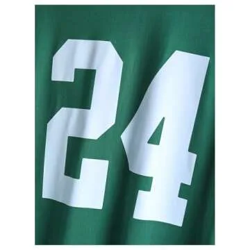 GORGLITTER Women's Oversized Jersey Number Graphic Short Sleeve Crew Neck T Shirt