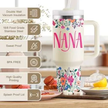 40oz Insulated Tumbler for Nana Best Mother's Day Gift