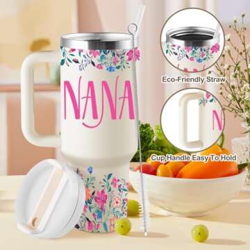40oz Insulated Tumbler for Nana Best Mother's Day Gift