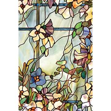 Artscape Trellis | Privacy Window Film with Vibrant Colored Pattern | Non-Adhesive & UV Protection |...