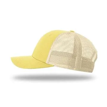 Richardson 115 Classic Low-Profile Design Adjustable Snapback Trucker Cap | Bulk Packs Available (Banana/Birch)