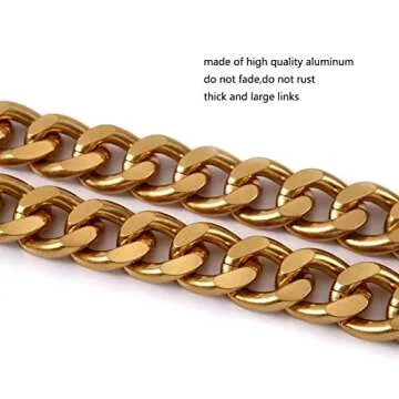 25 Inch Trendy Chunky Metal Chain Purse Handles Shoulder Strap Replacement for Handbag (Antique Gold)