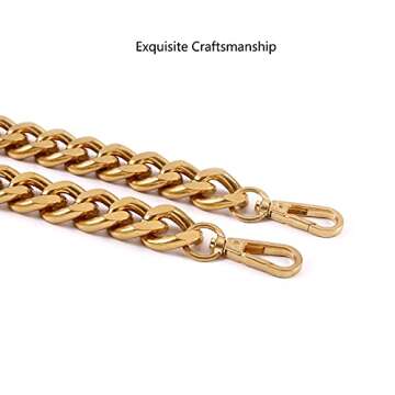 25 Inch Trendy Chunky Metal Chain Purse Handles Shoulder Strap Replacement for Handbag (Antique Gold)