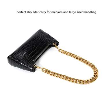 25 Inch Trendy Chunky Metal Chain Purse Handles Shoulder Strap Replacement for Handbag (Antique Gold)