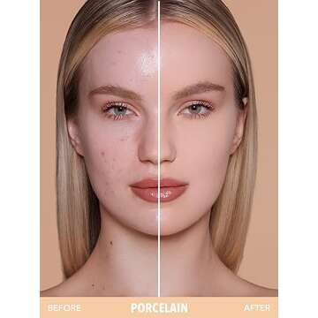 SHEGLAM SKin-Focus Full Coverage Powder Foundation Oil-Control Lightweight Face Pressed Powder Makeup-Porcelain