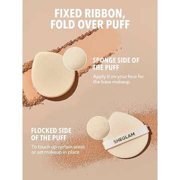 SHEGLAM SKin-Focus Full Coverage Powder Foundation Oil-Control Lightweight Face Pressed Powder Makeup-Porcelain