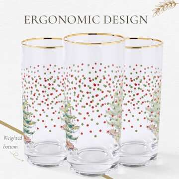 Spode Christmas Tree Highball Glasses Set - Elegant Holiday Barware