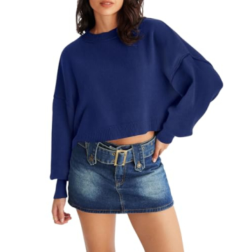MEROKEETY Women's Cropped Sweater for Fall 2024