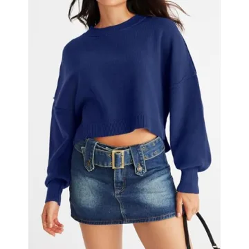 MEROKEETY Women's Cropped Sweater for Fall 2024