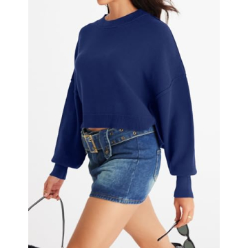 MEROKEETY Women's Cropped Sweater for Fall 2024