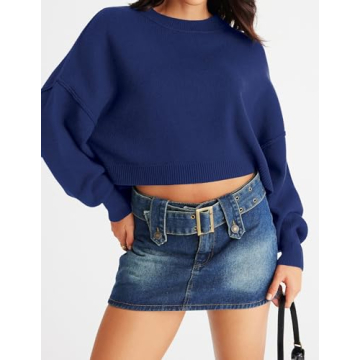 MEROKEETY Women's Cropped Sweater for Fall 2024