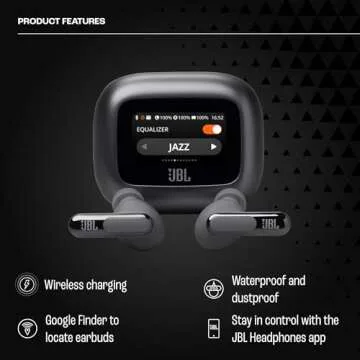 JBL Live Beam 3 - True wireless noise-cancelling closed-stick earbuds, 48Hrs total playback, Wireless Charging, 6 Mics for perfect calls, Multi-point connection, IP55 waterproof and dustproof (Purple)