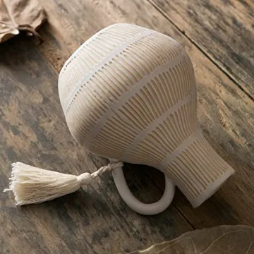 Mowtanco Rustic Ceramic Vase 8" Tall for Home Decor