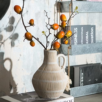 Mowtanco Rustic Ceramic Vase 8" Tall for Home Decor