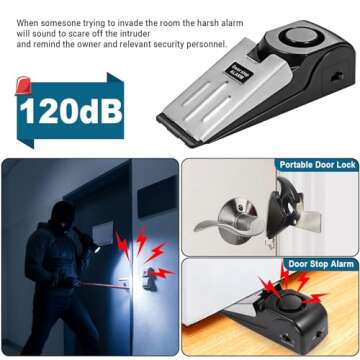 TOWODE Upgraded Portable Door Lock & Alarm - Dual Protection for Travelers & Home