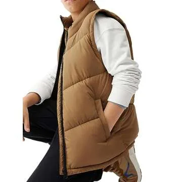 Meikulo Boys Zip Up Puffer Vest Kids Stand Collar Quilted Gilet Sleeveless Jackets Outwear with Pockets