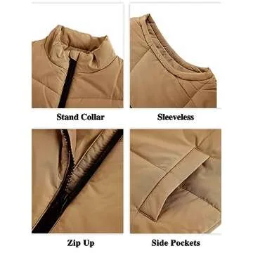 Meikulo Boys Zip Up Puffer Vest Kids Stand Collar Quilted Gilet Sleeveless Jackets Outwear with Pockets