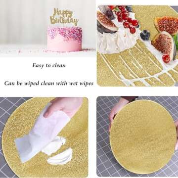 WANBAO Gold Cake Boards - 8 Inch Durable Baking Circles