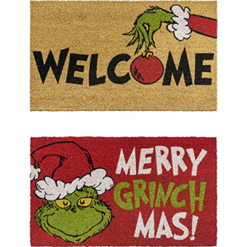 Gertmenian Disney Mickey Mouse and Grinch Doormat Rug Set - 20x34