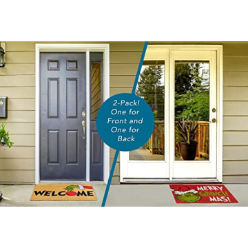 Gertmenian Disney Doormat Rug & Grinch Welcome Mat 2-Pack