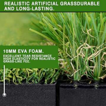 BIRDIEBLAST Premium Dual-Turf Golf Hitting Mat, 10mm Foam Padding with Rubber Backing Golf Mat, Golf...