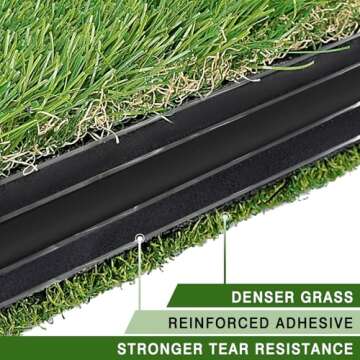 BIRDIEBLAST Premium Dual-Turf Golf Hitting Mat, 10mm Foam Padding with Rubber Backing Golf Mat, Golf Practice Mat for Indoor and Outdoor Training (1)