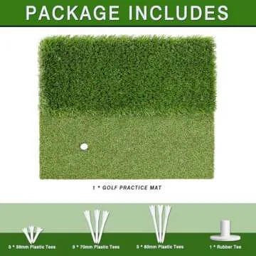 BIRDIEBLAST Premium Dual-Turf Golf Hitting Mat, 10mm Foam Padding with Rubber Backing Golf Mat, Golf Practice Mat for Indoor and Outdoor Training (1)