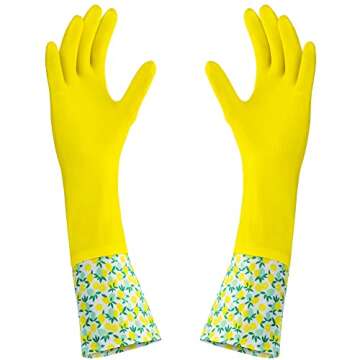 DecorRack 1 Pair Household Cleaning Gloves, Reusable Medium-Sized Multi-Purpose Gloves, Random Color