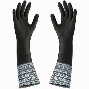 DecorRack 1 Pair Household Cleaning Gloves, Reusable Medium-Sized Multi-Purpose Gloves, Random Color