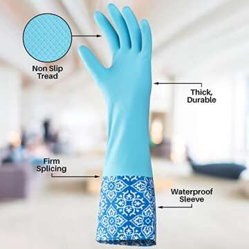DecorRack 1 Pair Household Cleaning Gloves, Reusable Medium-Sized Multi-Purpose Gloves, Random Color