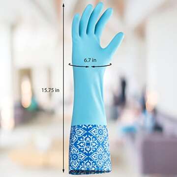 DecorRack 1 Pair Household Cleaning Gloves, Reusable Medium-Sized Multi-Purpose Gloves, Random Color