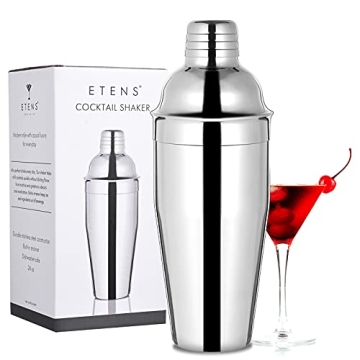 Etens Bar Cocktail Shaker, 24 oz Martini Shaker Drink Mixer with Built-In Strainer for Bartending – Stainless Steel Bartender Shakers for Mixed Drinks Margarita Alcohol Liquor Barware Tools