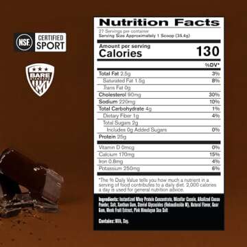 BARE PERFORMANCE NUTRITION, BPN Whey Protein + Casein Protein Powder Blend, Fudge Chocolate, 25g Pro...