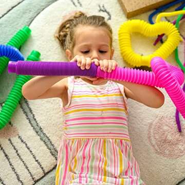 NUTTY TOYS Jumbo XXL Pop Tubes - Sensory Toys - Fine Motor Skills Learning for Toddlers, Top ADHD & ...
