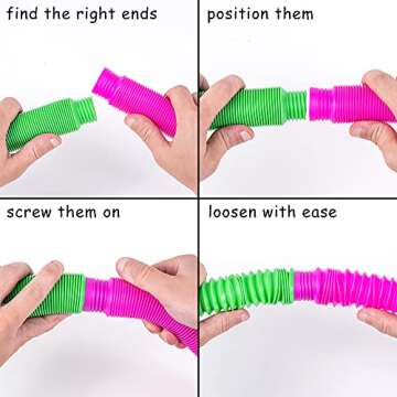 NUTTY TOYS Jumbo XXL Pop Tubes - Sensory Toys - Fine Motor Skills Learning for Toddlers, Top ADHD & Autism Fidget 2025 for Kids, Best Preschool Gifts Idea