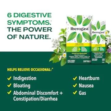 Iberogast Softgels, Herbal Relief of Stomach Upsets: Occasional Indigestion, Bloating, Gas, Nausea, ...