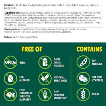 Iberogast Softgels, Herbal Relief of Stomach Upsets: Occasional Indigestion, Bloating, Gas, Nausea, Upset Stomach; 6-Herb Blend with Iberis Amara, Peppermint, Licorice, Lemon Balm; 30ct