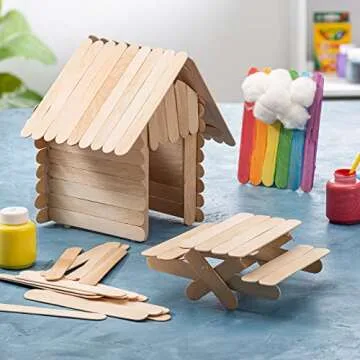 Comfy Package Jumbo 6 Inch Popsicle Sticks for Crafts